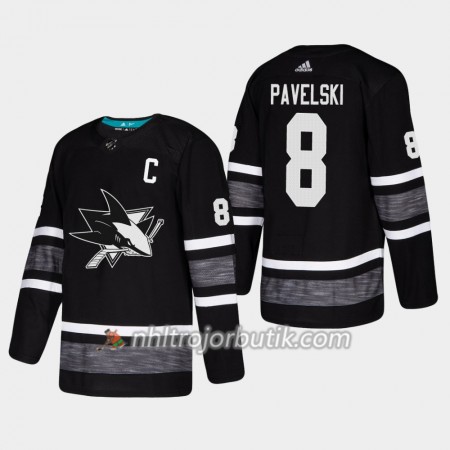 Män Ishockey San Jose Sharks tröja Joe Pavelski 8 Svart 2019 All-Star Adidas Authentic